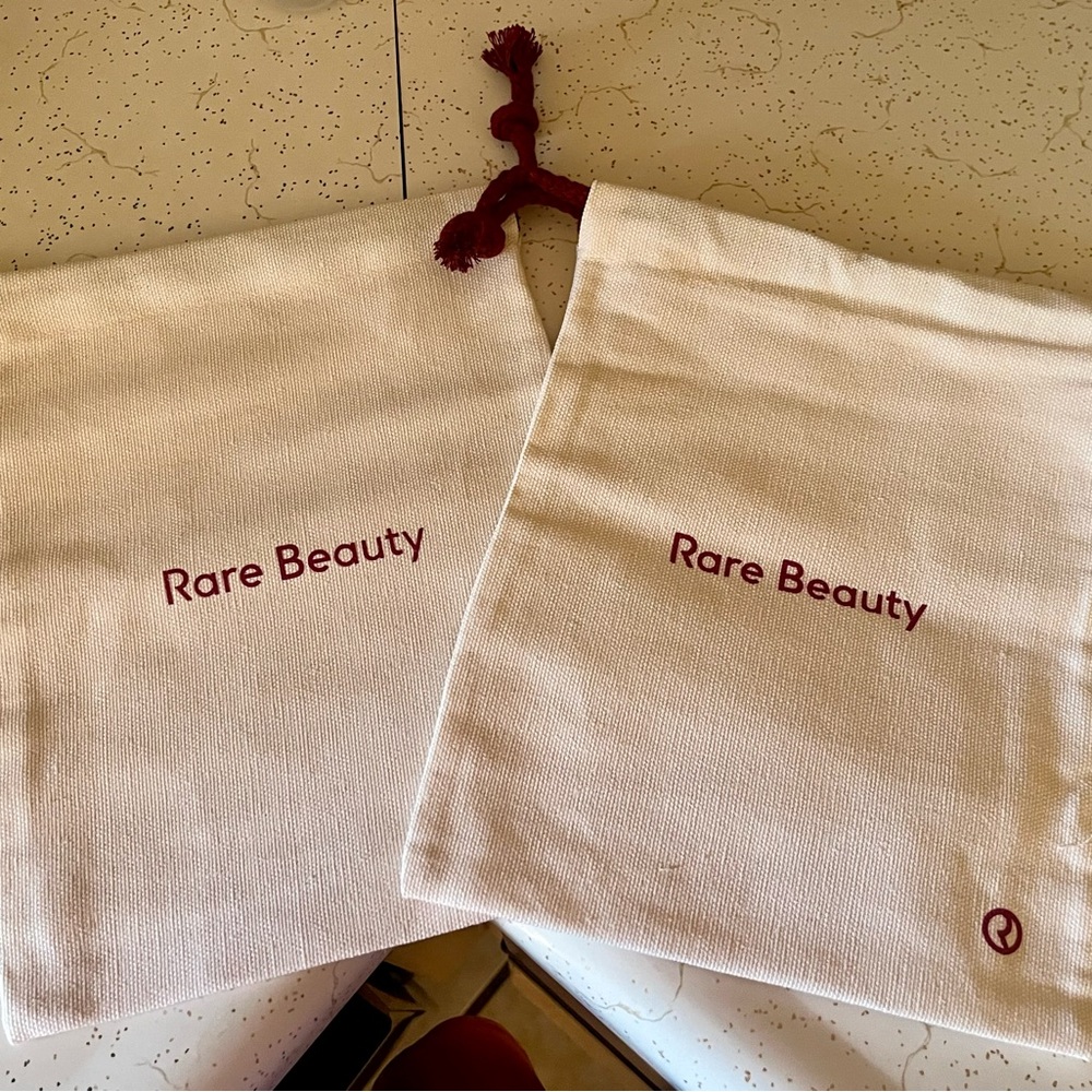 Rare Beauty Cream Canvas Bags with Red Logo only ONE available
